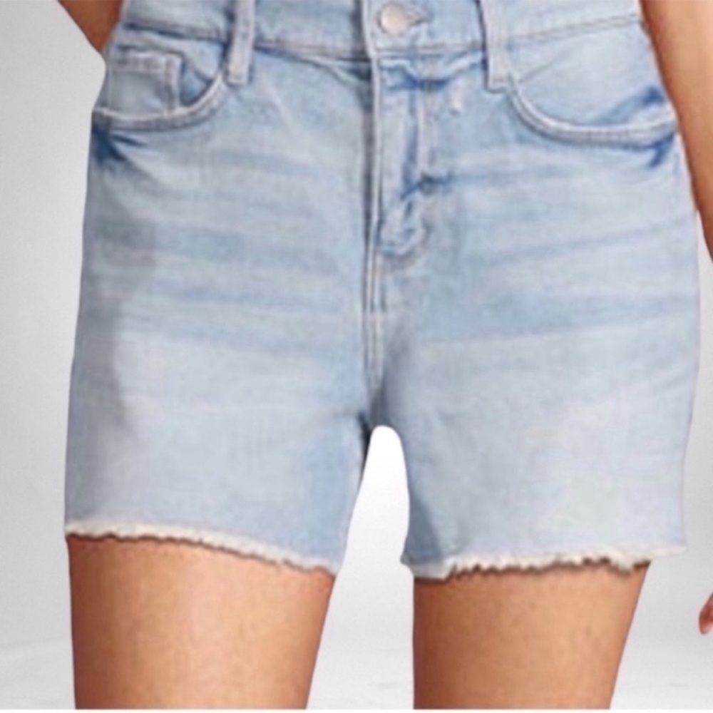 NEW BlankNYC The Fulton Roll Up Denim Short Light Wash Raw Hem SZ 29